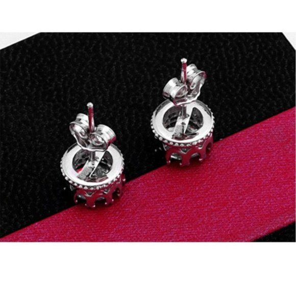 NEW Silver 8MM Crown Stud Earrings - Picture 3 of 3
